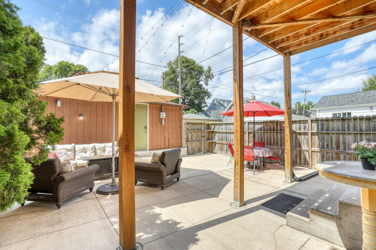 Private patio and fire pit